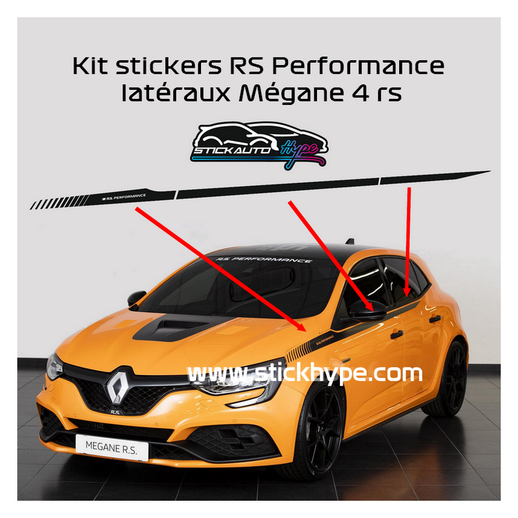 Kit stickers RS Performance Latéraux pour Mégane 4 RS Kit stickers RS Performance Latéraux pour Mégane 4 RS