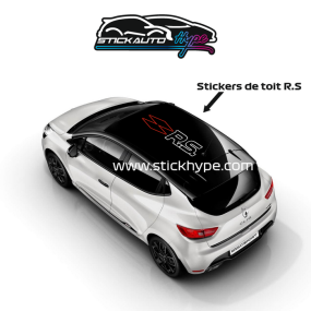 Stickers de toit Renault RS blanc et rouge