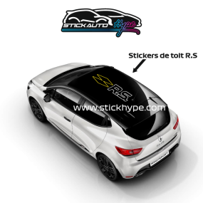 copie de Stickers de toit Renault RS blanc et jaune
