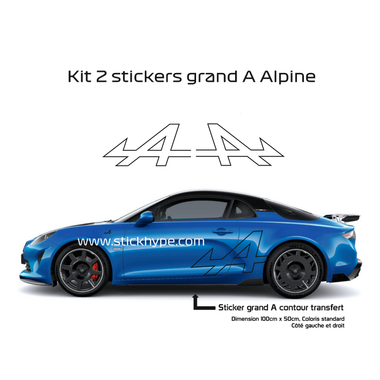 Kit 2 stickers Alpine grand A contour Kit 2 stickers Alpine grand A contour