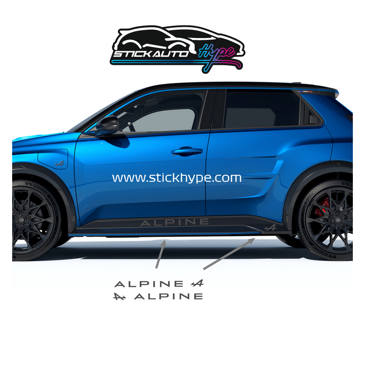 Kit 2 stickers Alpine et 2 A fléché Kit 2 stickers Alpine et 2 A fléché