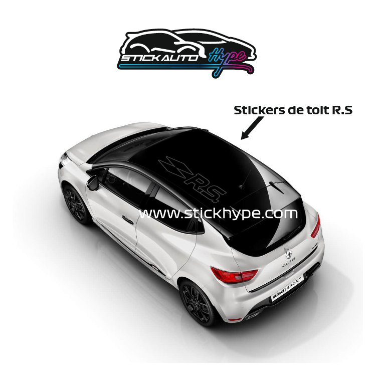 Stickers de toit Renault RS noir mat Stickers de toit Renault RS noir mat