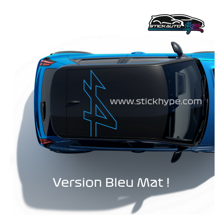 Stickers de toit Alpine A contour A290 version bleu mat Stickers de toit Alpine A contour A290 version bleu mat