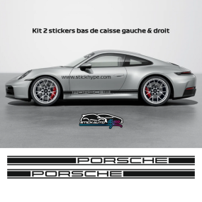Kit 2 Bandes stickers latérales Porsche