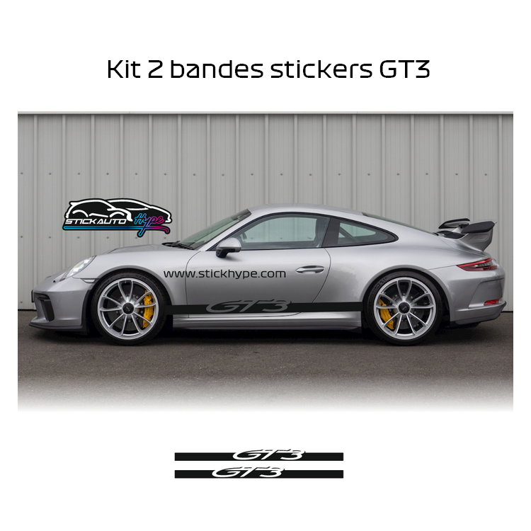 Kit 2 Bandes latérales stickers Porsche GT3 991 Kit 2 Bandes latérales stickers Porsche GT3 991